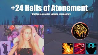 24 Halls of Atonement Resto Shaman with commentary [upl. by Spector684]