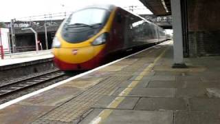 Virgin Trains Pendolino passes through at speed [upl. by Onabru]