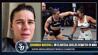 SAVANNAH MARSHALL RIPS INTO CLARESSA SHIELDS on cage rematch Shes stopped no one [upl. by Refinnaej]