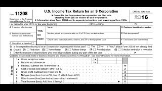 How to fill out a selfcalculating Form 1120S S Corporation Tax Return and Schedule K1 [upl. by Marduk]