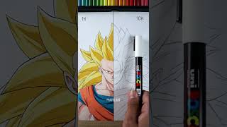 Drawing ✨Goku SSJ 3✨ in 1 hour vs 10 hours PART2😳 shorts [upl. by Annabelle]