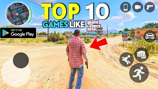 Top 10 Best High Graphics Android Games Like GTA V 2023 Open World Gangsters StoryLineRealistic [upl. by Akeemat]