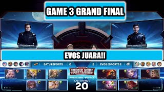 EVOS JUARA EVOS ESPORTS 2 vs SATU ESPORTS GAME 3  PRIDE PRABOWO GIBRAN ESPORTS TOURNAMENT [upl. by Marijane]