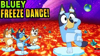 Bluey Freeze Dance  Floor is Lava  Danny Go  Bluey Floor Is Lava  Brain Breaks For Kids [upl. by Carin]