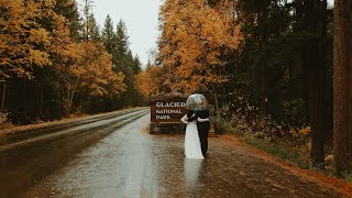 Snowy Whitefish Montana  Glacier National Park Wedding [upl. by Garrot942]