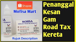 Cara tanggalkan gam roadtax di cermin kereta  Mofisa Adhesive Road Tax Remover Penanggal Kesan Gam [upl. by Lidstone]