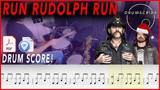 Run Rudolph Run  Lemmy amp Dave Grohl  DRUM SCORE Sheet Music PlayAlong  DRUMSCRIBE [upl. by Raddatz]