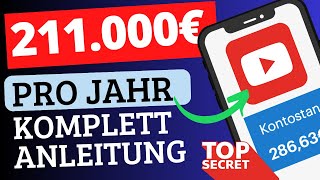 🚨 Verdiene 211000€ mit YOUTUBE OHNE EIGENE VIDEOS Online Geld verdienen Anleitung für Anfänger [upl. by Anade]