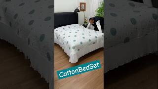 How to New pure cotton bed cover threepiece set fourpiece set modernspacesavers home bedcover [upl. by Osy574]