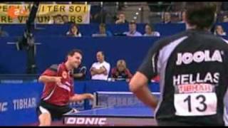 Timo Boll vs Panagiotis Gionis 2009 European Championships [upl. by Nerita]