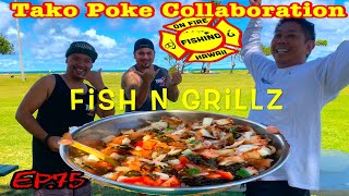 HAWAIIS BEST TAKO POKE On Fire Fishing and Fish n Grillz Collaboration How to octopus Poke Ep 75 [upl. by Weider213]