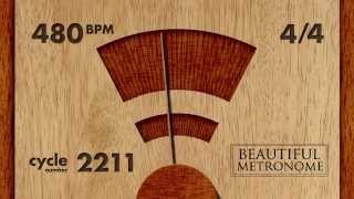 480 BPM 44 Wood Metronome HD [upl. by Haughay57]