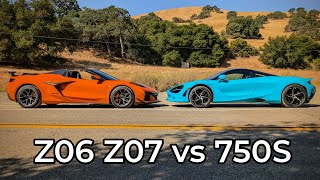 2023 Chevrolet Corvette C8 Z06 vs 2024 McLaren 750S  Head to Head Review [upl. by Knuth]