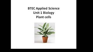 BTEC Applied Science Unit 1 Biology Plant Cells [upl. by Leahcam]