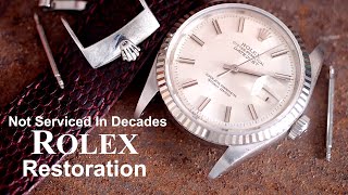 Restoration of a Rolex Datejust  A Million Years with No Service Its Not Pretty Inside [upl. by Melcher]