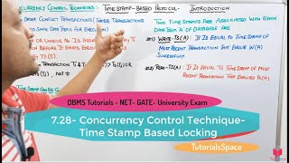 728 Time Stamp Based Protocol In DBMS  Time Stamp Based Locking  Concurrency Control Techniques [upl. by Etrem]