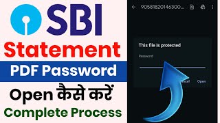 SBI Statement PDF Password 2024  SBI Statement PDF Ka Password Kaise Kholen 🔑 SBI PDF Password [upl. by Akenal771]