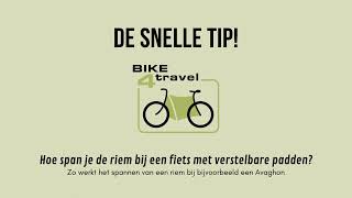 Hoe span je de riem bij een fiets met verstelbare achterpadden [upl. by Adriena411]