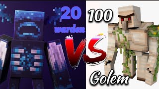 20 warden vs 100 iron golumn gaming minecraft MrBeastGaming MrBeast [upl. by Robbert]