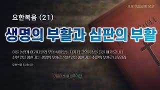 요한복음 21  생명의 부활과 심판의 부활  요한복음 51929  오포 예빛교회 [upl. by Nevile]