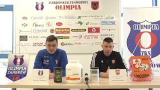 Konferencja prasowa po meczu Olimpia Zambrów  Concordia Elbląg [upl. by Eelik393]