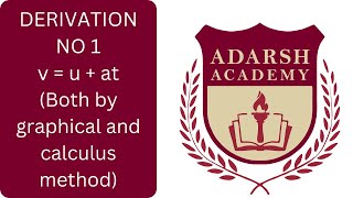 class 11 derivation no 1  v  u  at  both by graph and calculus method [upl. by Arde]