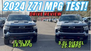 2024 Silverado 1500 Z71 Trailboss LT 30l Duramax diesel vs 53l v8 MPG loop and drive impressions [upl. by Enelyak]