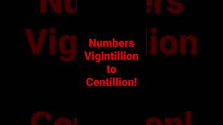 Numbers Vigintillion to Centillion 1 mins [upl. by Palecek]