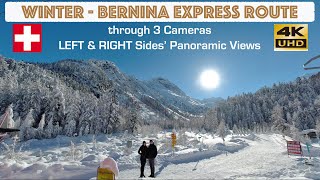 The Bernina Express Route Switzerland • Train Journey • Panoramic 4K Video [upl. by Adirahs838]