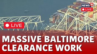 Baltimore Bridge Collapse Probe Live  Worlds Largest Crane Operation In Baltimore Bridge LIVE [upl. by Anovad941]