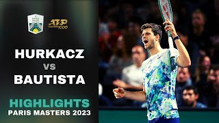 Hubert Hurkacz vs Roberto Bautista Agut R32 Highlights  Paris Masters 2023 ATP1000 Gameplay [upl. by Ramak]