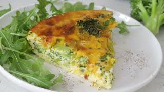 Crustless Broccoli Cheddar Quiche [upl. by Cecile825]