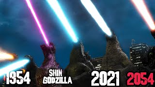 Evolution of GODZILLAS ATOMIC BREATH 195420232054 [upl. by Hollis]