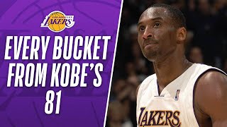 EVERY BUCKET From Kobe Bryants 81PT Performance [upl. by Aropizt]