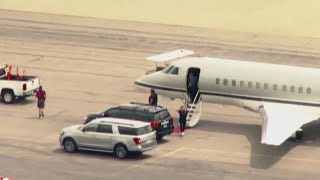 Taylor Swifts plane arrives in Denver [upl. by Enilrem]