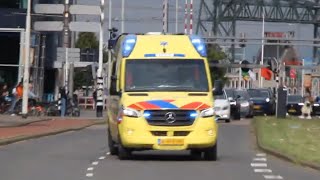 Ambulances VRR met spoed vanaf amp langs kazerne Baan in Rotterdam [upl. by Kolodgie]