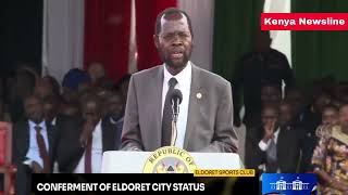 THE BRAIN BEHIND CITIES IN KENYAGOVANYANG NYONGO SHORT SPEECH INFRONT OF RUTO AS ELDORET MADE CITY [upl. by Eissen]