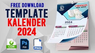 TEMPLATE KALENDER 2024 CDR  SIAP PAKAI  FREE DOWNLOAD  FREE USE 🤝 [upl. by Nisse948]