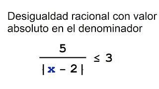 Desigualdad racional con valor absoluto en el denominador [upl. by Navak]