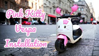 Pink Kitty Scooter Vespa Electric Battery Operated Ride On Installation Assembly Instruction [upl. by Rosalee]