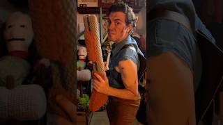 Crochet Ash from Army of Darkness 🧶🛢️🛢️💀 crochet cosplay boomstick [upl. by Roslyn]