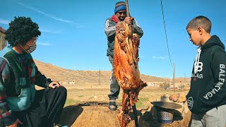 Amazigh Village Food  Whole Lamb BBQ and Milk Beef Couscous 🇲🇦 Travel Morocco [upl. by Nod]