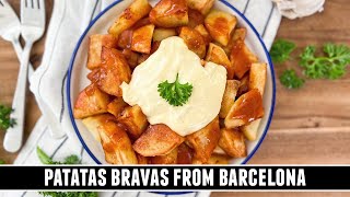 The FAMOUS Patatas Bravas from Barcelona Spain  CLASSIC Tapas Recipe [upl. by Nibor]