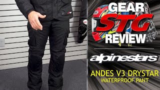 Alpinestars Andes V3 Drystar Waterproof Pant Review  Sportbike Track Gear [upl. by Jermain]