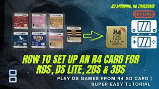 How to Play NDS ROMs Using R4 Gold Flashcard for 3DSDSiDS  SUPER EASY SETUP NO Timebomb [upl. by Liagibba]