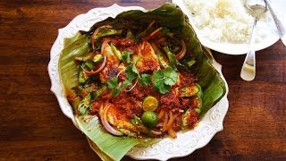 Pan Grilled Rockfish Fillet In Banana Leaf [upl. by Esta585]