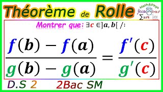 Théorème de Rolle  La Dérivation  2 Bac SM  Exercice 3 [upl. by Anuahsat152]