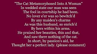 THE CAT METAMORPHISED INTO A WOMAN Song Jean de La Fontaine Lyrics Words text sing along poem poetry [upl. by La581]