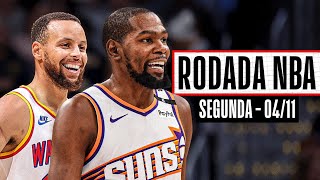 DURANT FAZ CHOVER no fim contra os 76ers e CURRY volta com 24 pontos e vitória  Rodada NBA 411 [upl. by Gregrory203]