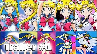 Sailor Moon  All Transformations and attacks 4K Remastered Trailer 1 [upl. by Atteynek]